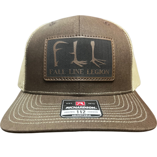 Brown and Tan Leather Patch Hat