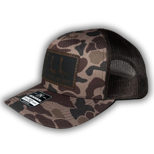 Bark Brown Leather Patch Hat