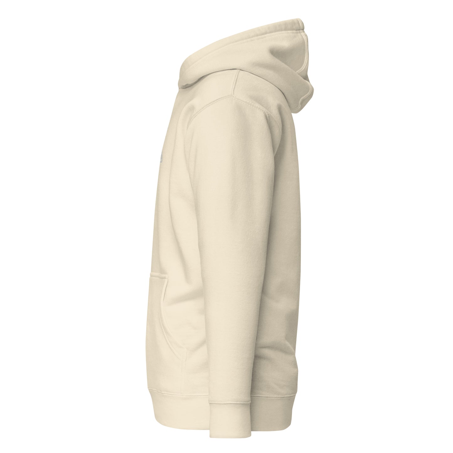 Embroidered White Teal Premium Hoodie