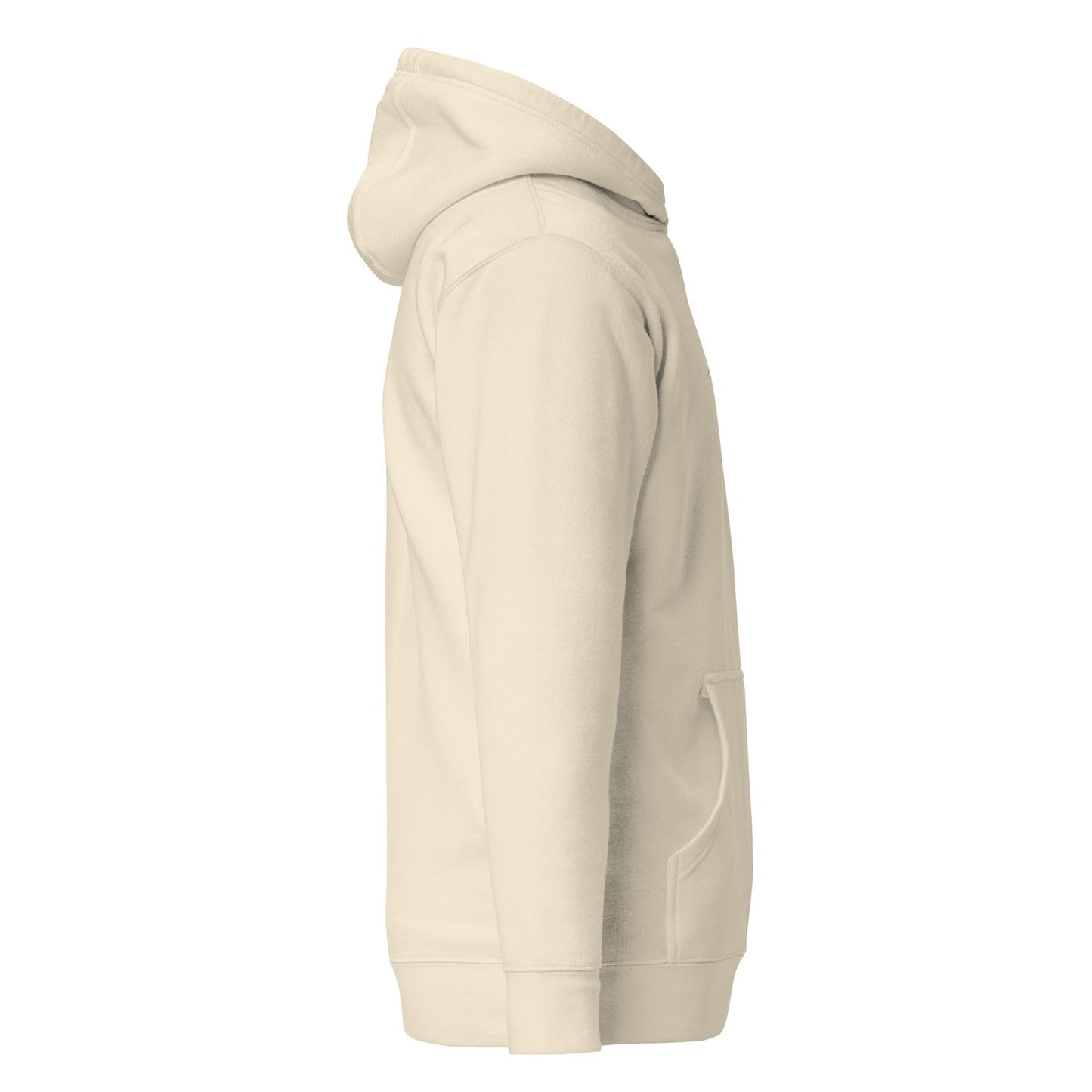 Embroidered White Teal Premium Hoodie